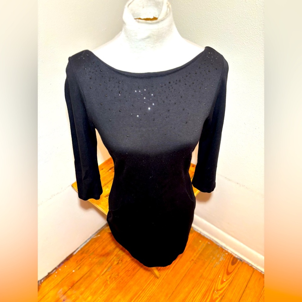 Anthropologie VELVET Brand Black Rhinestone Dress